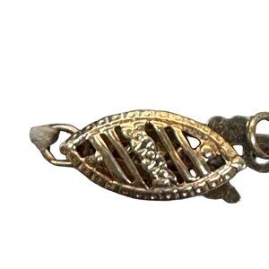 Vtg Art Deco Ornamental 14K Gold Fishhook Clasp Jewelry For Necklace Or Bracelet